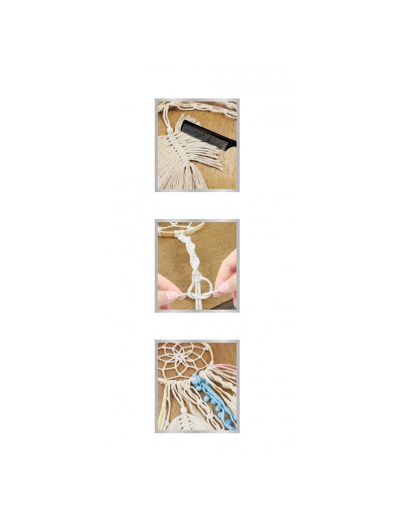 Kit Créatif - Attrape-rêves Macramé Rose - Kiabi