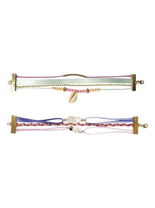 Kit créatif : 2 Bracelets Multi rangs Bohèmes - Kiabi