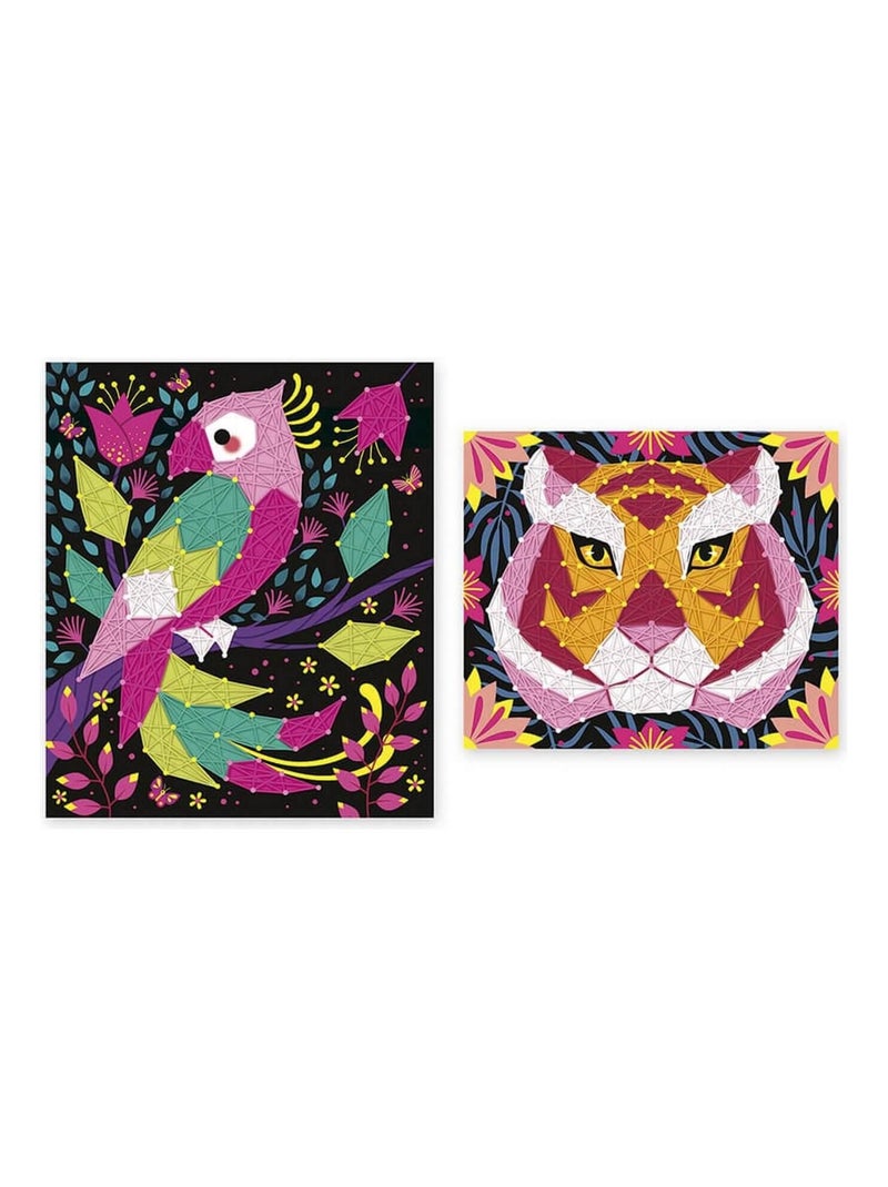 Kit créatif : 2 Tableaux Fils Tendus Animaux De La Jungle N/A - Kiabi