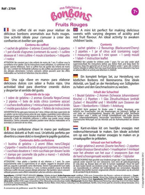 Kit créatif alimentaire - sentosphere - mini fabrique à bonbons - fruits rouges - dès 7 ans - Kiabi