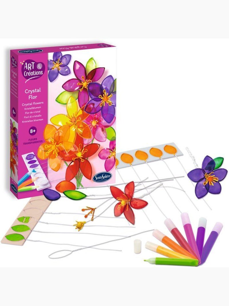 Kit créatif Crystal Flor - Art & Créations : fleurs transparentes Multicolore - Kiabi