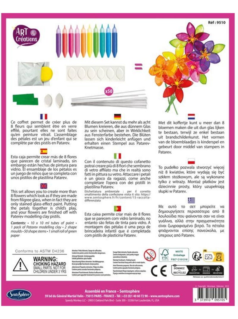 Kit créatif Crystal Flor - Art & Créations : fleurs transparentes Multicolore - Kiabi