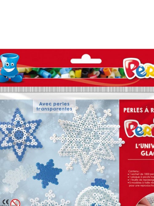Kit creatif perles a repasser Perlou neige - Kiabi