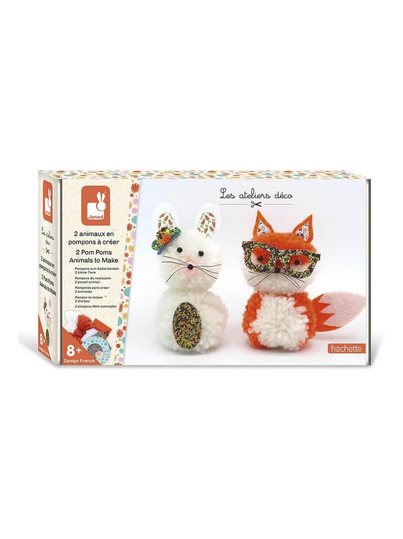 Kit créatif : Pompons 2 Petits Animaux N/A - Kiabi