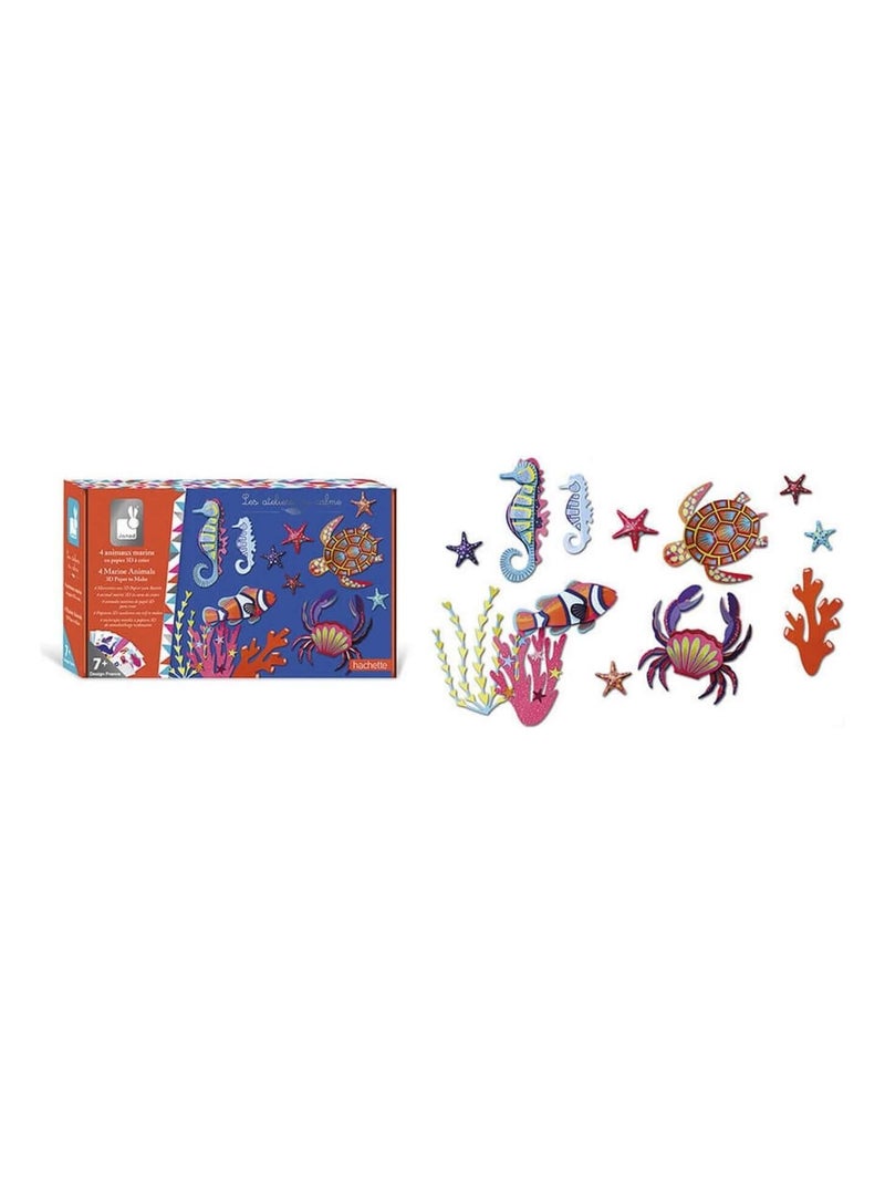 Kit créatif : Trophées 3D En Papier - Animaux Marins N/A - Kiabi
