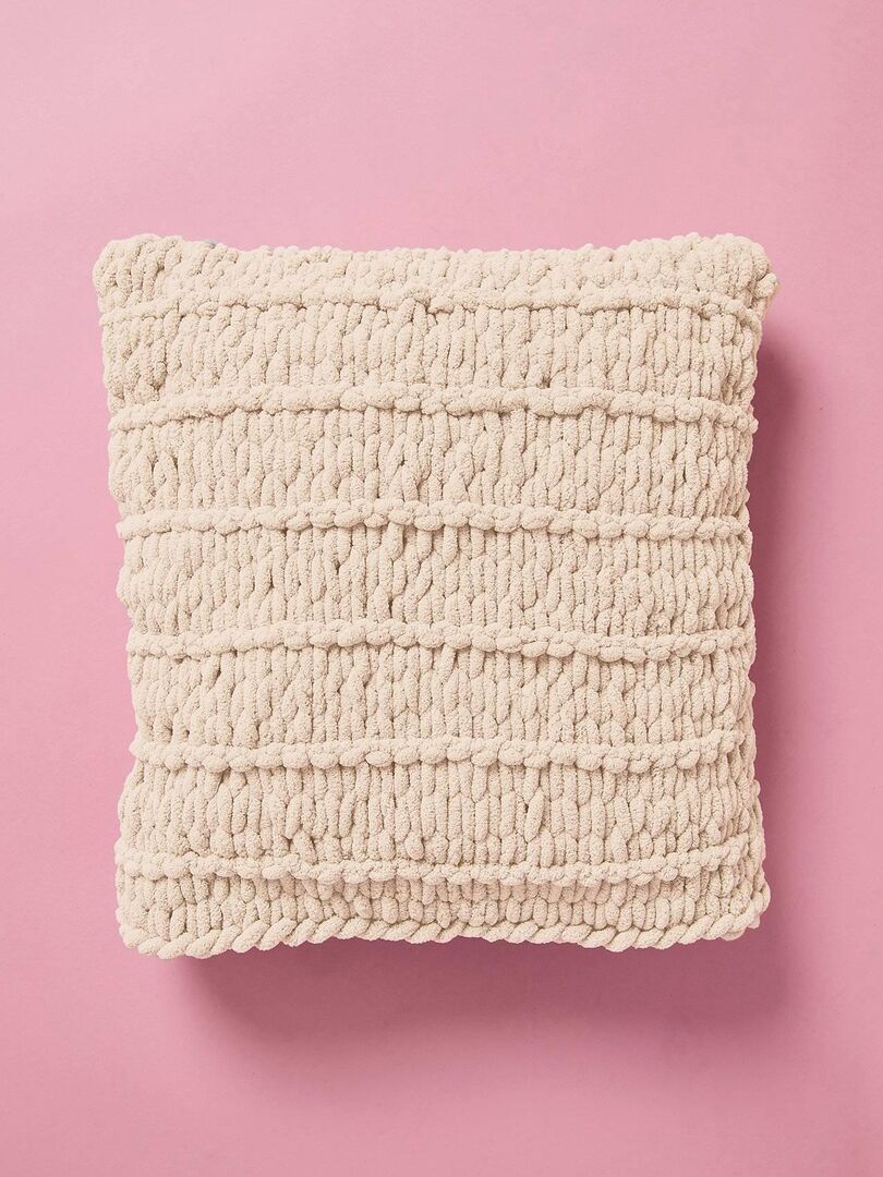 Kit De Coussin à Crochet DIY Motif Océan - Housse Pré-imprimée 43x43 Cm, Laine Et Crochet Inclus, Pour Débutants