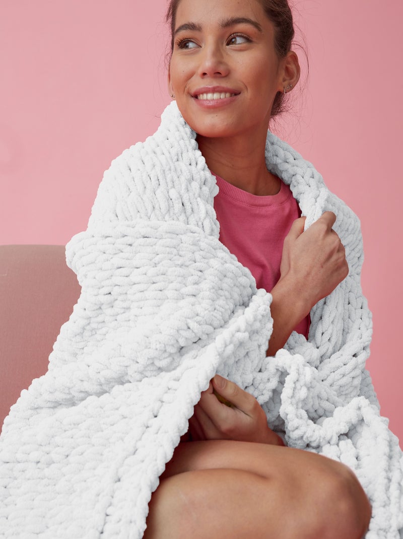 Kit Crochet Plaid Débutant Dada Blanc - Kiabi