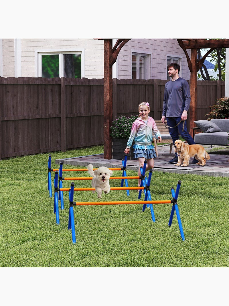 Kit d'agilité chien hauteur réglable sac transport inclus Orange - Kiabi
