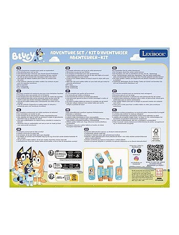 Kit d’aventurier Bluey avec Talkie-Walkies portée 120m, jumelles et boussole
