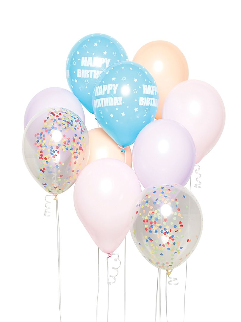 Kit de 10 ballons 'Happy Birthday' multicolore - Kiabi
