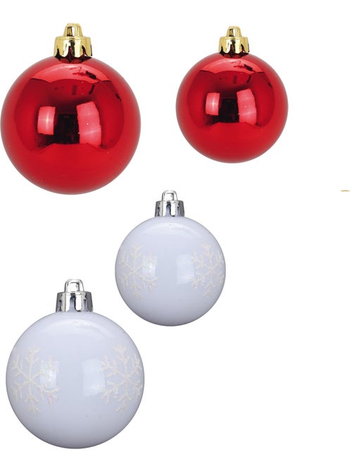 Kit de 27 boules de noël – rouge et blanc - Kiabi Kit de 27 boules de noël – rouge et blanc - Kiabi