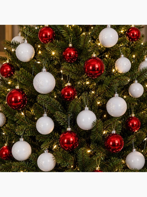 Kit de 27 boules de noël – rouge et blanc - Kiabi Kit de 27 boules de noël – rouge et blanc - Kiabi