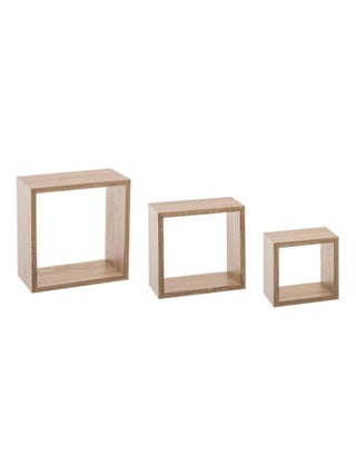 Kit de 3 étagères murales Cube chêne naturel
