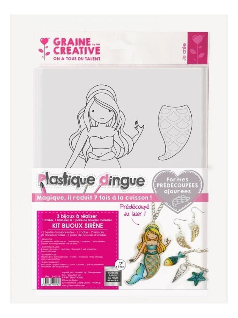 Kit de Bijoux Sirène en Plastique Dingue pour Enfants N/A - Kiabi