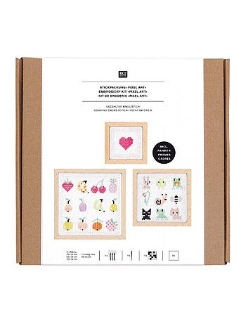 Kit de Broderie Point de Croix Pixel Art 3 Pcs