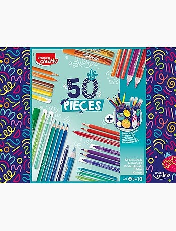 Kit de coloriage crayons et feutres