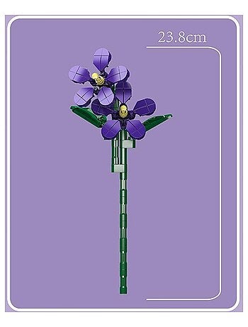 Kit de construction de fleurs artificielles violettes