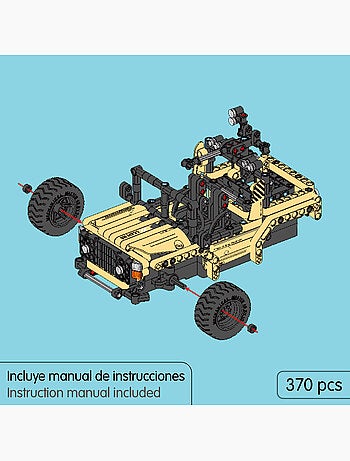 Kit de construction de voiture rc militaire 2 en 1 im.master - 370 pièces.