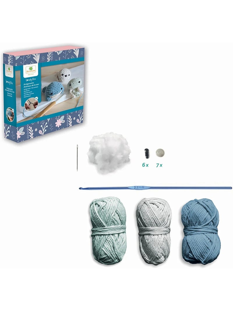 Kit de crochet amigurumi animaux de la mer Bleu - Kiabi