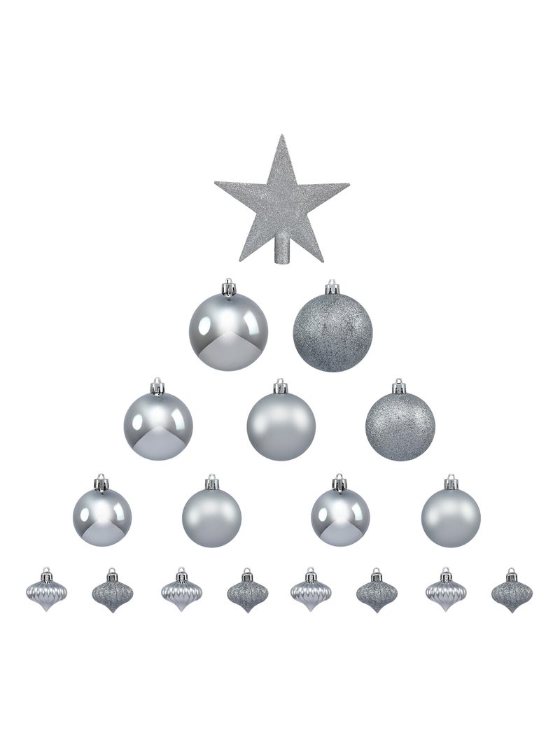 Kit de décoration pour sapin de Noël Argent - Kiabi