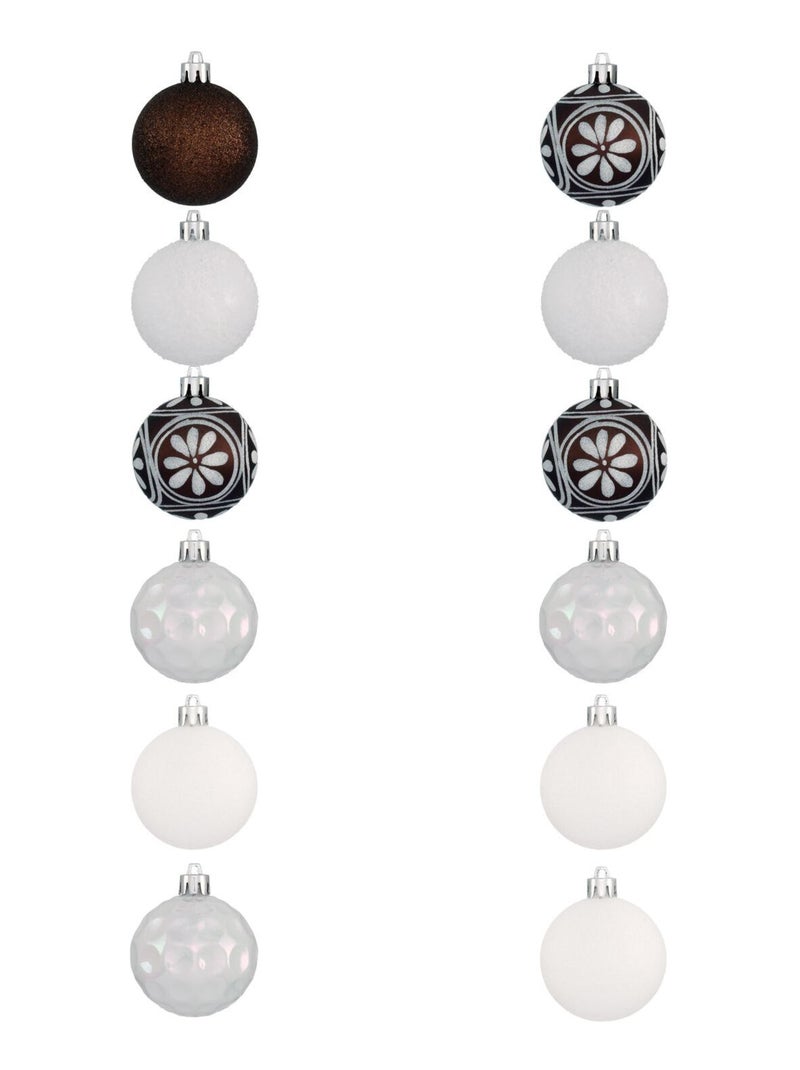 Kit de décorations pour sapin de Noël 12 boules Noir - Kiabi