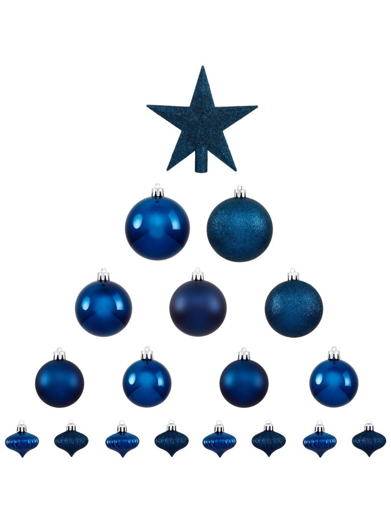 Kit de décorations pour sapin de Noël 18 pièces Bleu foncé - Kiabi