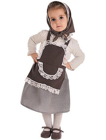 Kit de déguisement de marchande de châtaignes avec jupe écossaise : jupe, tablier et écharpe