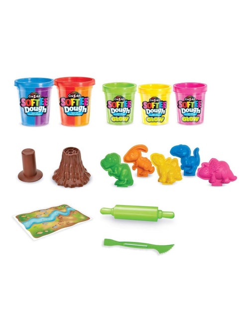 Kit de dinosaures en pâte à modeler malléable et fluorescente - Kiabi Kit de dinosaures en pâte à modeler malléable et fluorescente - Kiabi