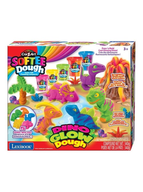 Kit de dinosaures en pâte à modeler malléable et fluorescente - Kiabi Kit de dinosaures en pâte à modeler malléable et fluorescente - Kiabi