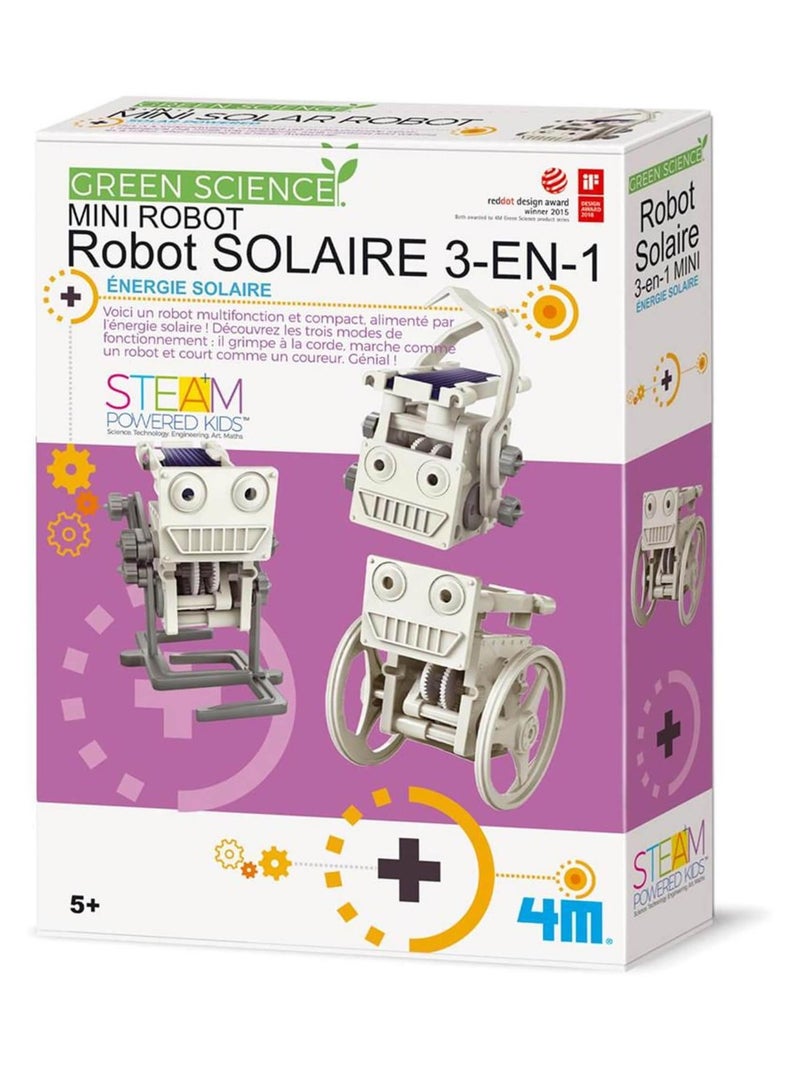 Kit de fabrication Green Science : Mini Robot solaire 3 en 1 Multicolore - Kiabi