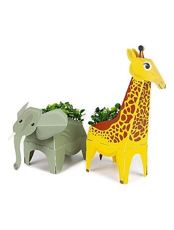 Kit de jardinage : Animaux Pop Up : Girafe et Éléphant - Kiabi