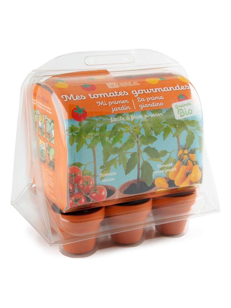 Kit de jardinage : Mini serre 6 pots avec Tomates bio N/A - Kiabi