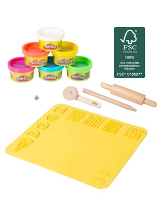 Kit de Loisirs Créatifs - 6 Pots de Pâte à Modeler + Tapis et Accessoires 'roba x Play-Doh'