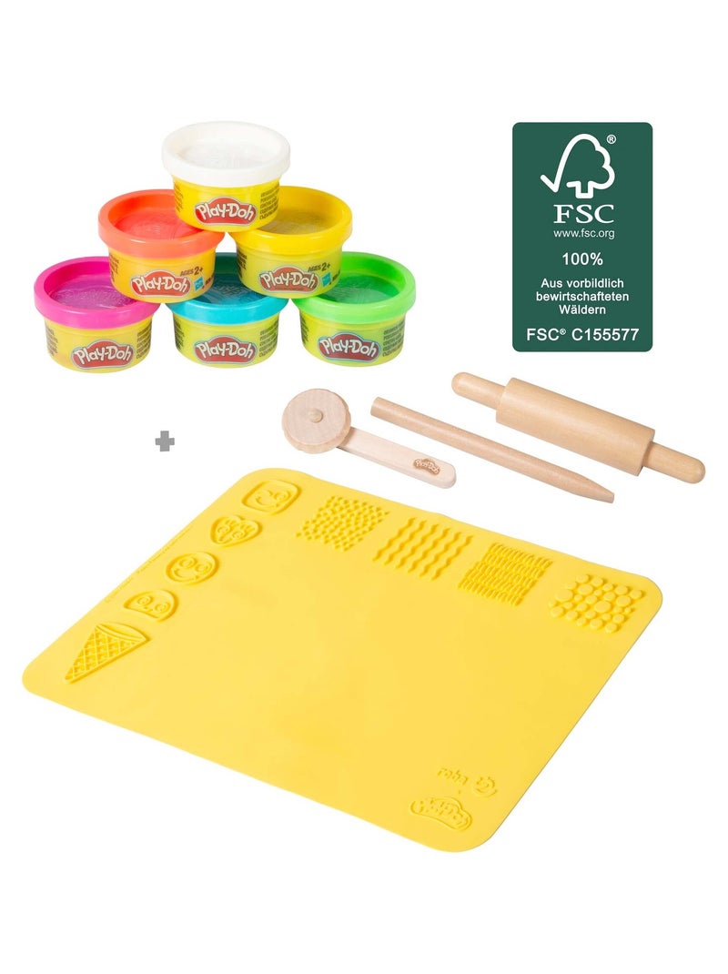 Kit de Loisirs Créatifs - 6 Pots de Pâte à Modeler + Tapis et Accessoires 'roba x Play-Doh' N/A - Kiabi