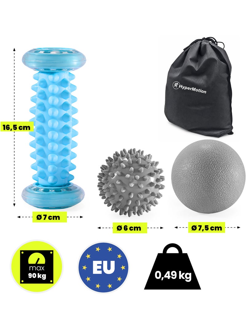 Kit de massage 3 en 1 hypermotion balles et rouleau de massage pieds et corps Gris - Kiabi