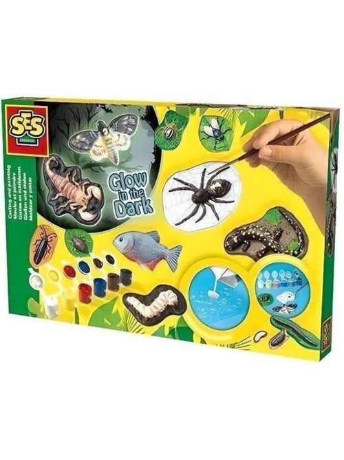 Kit de moulage en plâtre Glow in the dark : Insectes et animaux - Kiabi