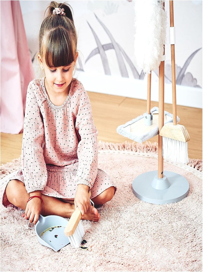 Kit de nettoyage enfant bois balai pelle et mop mamabrum N/A - Kiabi