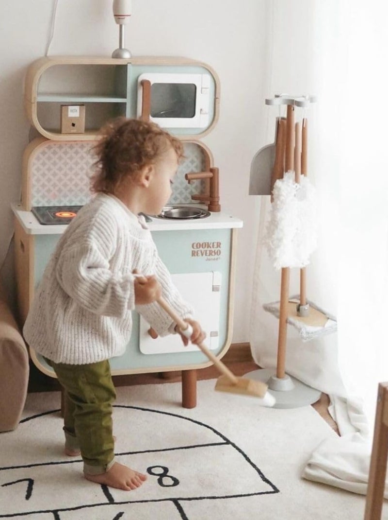 Kit de nettoyage enfant bois balai pelle et mop mamabrum N/A - Kiabi