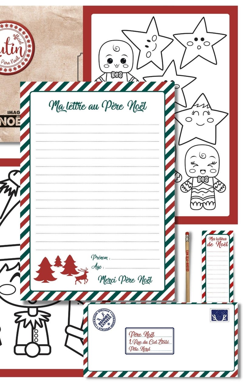 Kit De Papeterie Pour Écrire Sa Lettre Au Père Noël  | Loisirs Créatifs De Noël | Version Candy N/A - Kiabi