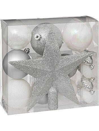 Kit de sapin "colorama de noël" 18 pièces rouge/blanc