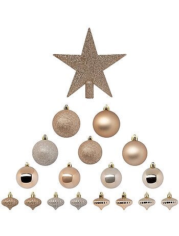 Kit de sapin "colorama de noël" 18 pièces rouge/blanc