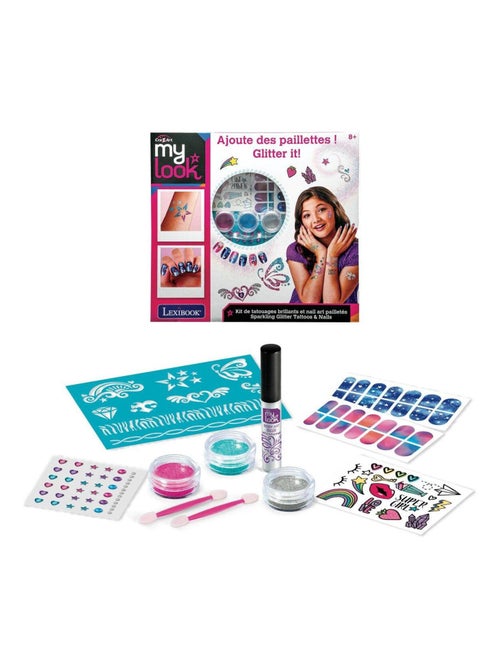 Kit de tatouages brillants et nail art pailletés - Kiabi