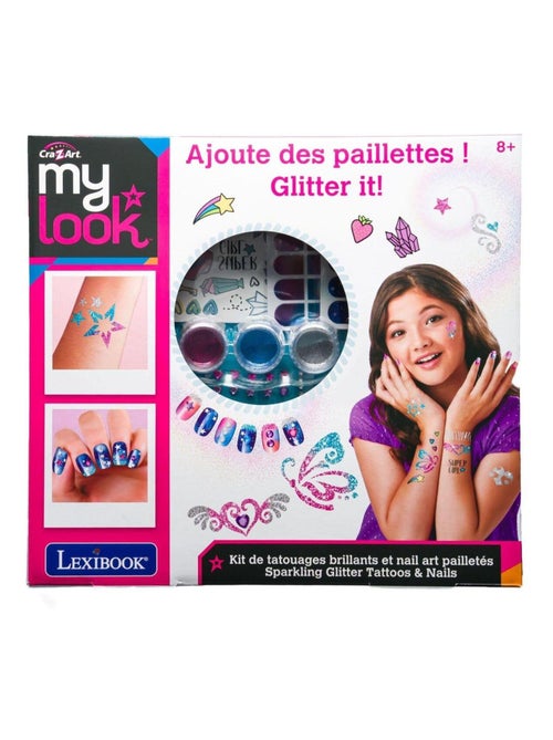Kit de tatouages brillants et nail art pailletés - Kiabi