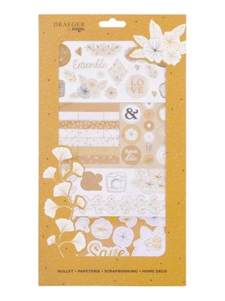 Kit décoration Rose/Doré pour Scrapbooking - Draeger