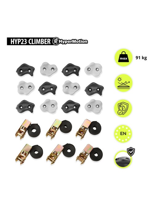 Kit d'escalade sur Arbre- 12 Prises 6 Sangles avec Cliquets - Max 91 kg, Course d'obstacles Enfant - Kiabi