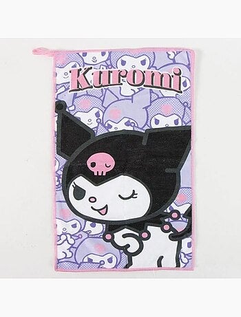 Kit d’hygiène hello kitty kuromi violet avec trousse, serviette, brosse et flacon