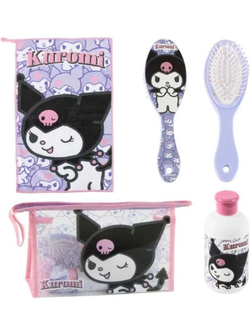 Kit d’hygiène hello kitty kuromi violet avec trousse, serviette, brosse et flacon - Kiabi Kit d’hygiène hello kitty kuromi violet avec trousse, serviette, brosse et flacon - Kiabi