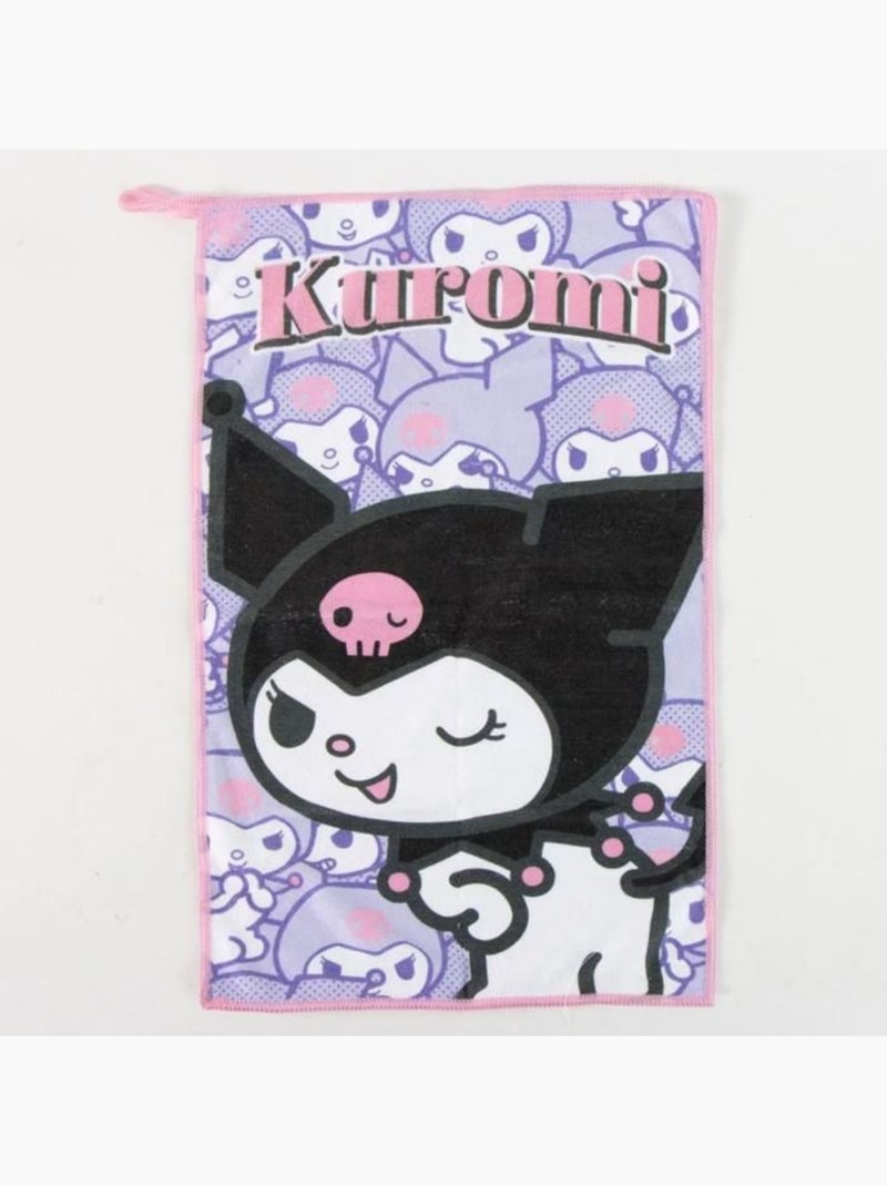 Kit d’hygiène hello kitty kuromi violet avec trousse, serviette, brosse et flacon Violet - Kiabi