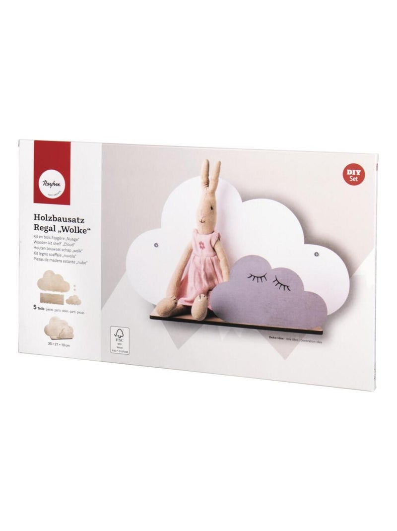 Kit DIY - Etagère en bois Nuage 35 x 21 x 10 cm - Rayher Beige - Kiabi