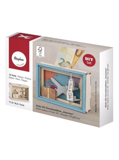Kit DIY - Urne en bois 3D pour voyage autour du - Rayher - Kiabi